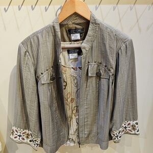 NWT Green Embroidered Women's Jacket/undershirt/pants 3 Piece Set